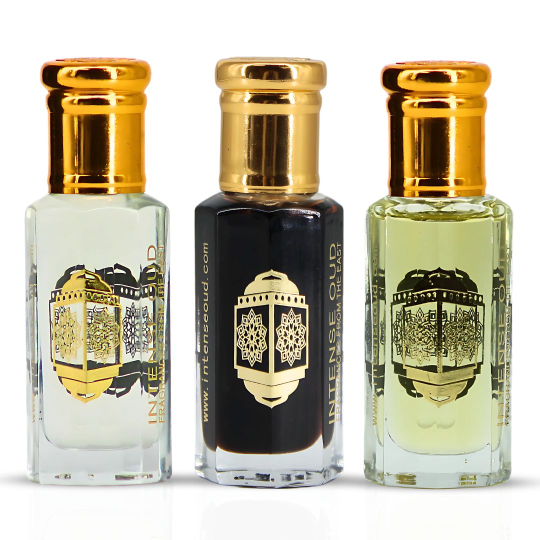 Aphrodisiac, Vanilla Rose & Vanilla Musk Perfume Oils 12ML (0.40 OZ) With Black Gift Box By Intense Oud | A Luxurious Vanilla Trio With Floral, Sweet & Creamy Notes For A Captivating Scent. (Value Pack) - Intense Oud