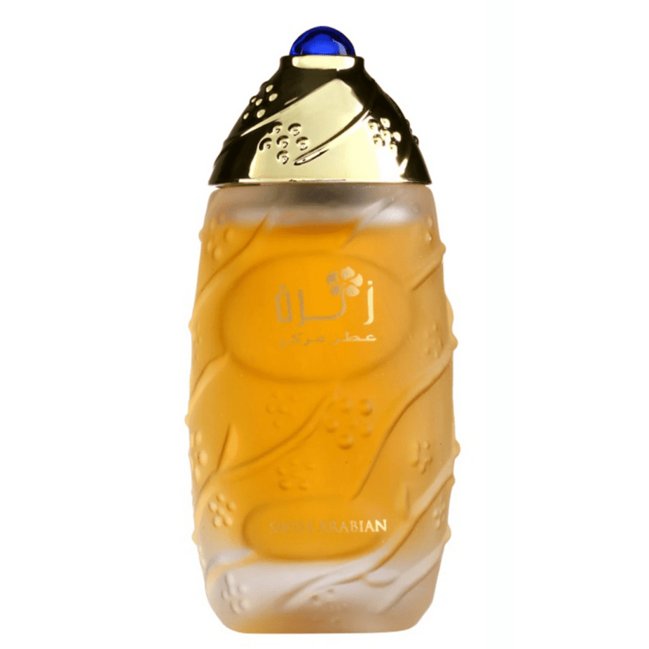 Swiss Arabian Zahra Perfume Oil 30ml CPO bottle with elegant design and clear label, showcasing the concentrated perfume oil product.