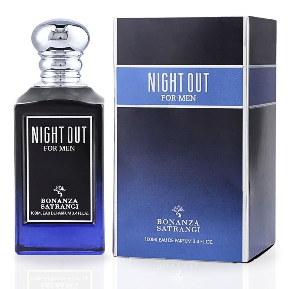 Bonanza Satrangi Night Out For Men EDP spray 100ML bottle with sleek design and luxurious packaging.