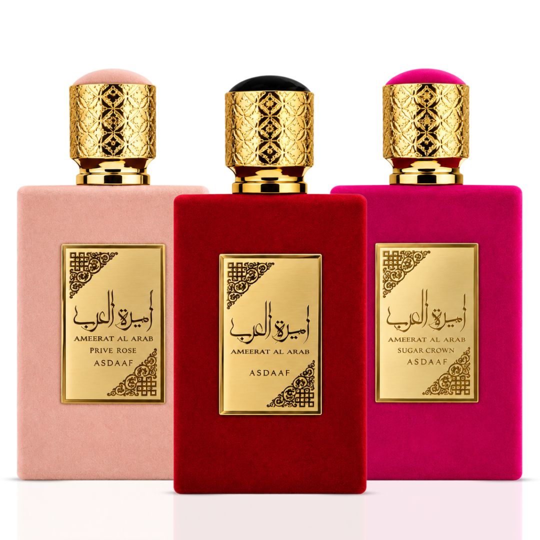 Ameerat Al Arab, Prive Rose & Sugar Crown Eau de Parfum Spray 100ml (3.4 oz) by Asdaaf (Bundle)