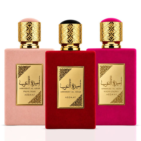 Ameerat Al Arab, Prive Rose & Sugar Crown Eau de Parfum Spray 100ml (3.4 oz) by Asdaaf (Bundle)