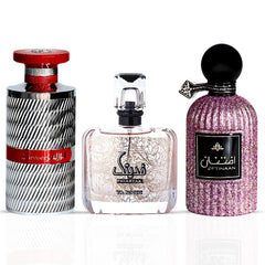 Fidetak Ya Roohi Pink, Eftinaan & Forever Silver Eau de Parfum Sprays 100ml (3.4 oz) by Ard Al Zaafaran | A Trio of Sweet Florals, Fresh Fruits & Creamy Woods (Enchanted Collection)