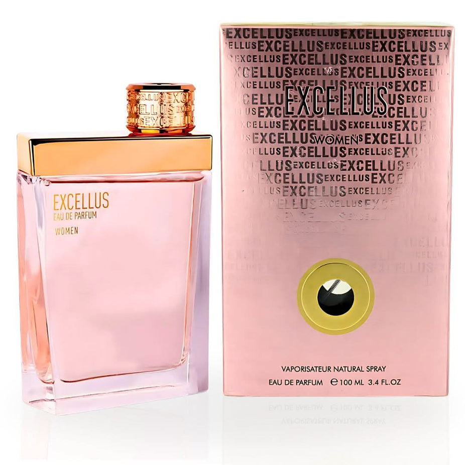 Excellus For Woman EDP spray by Armaf, 100ml, showcasing the elegant perfume bottle with a feminine design.