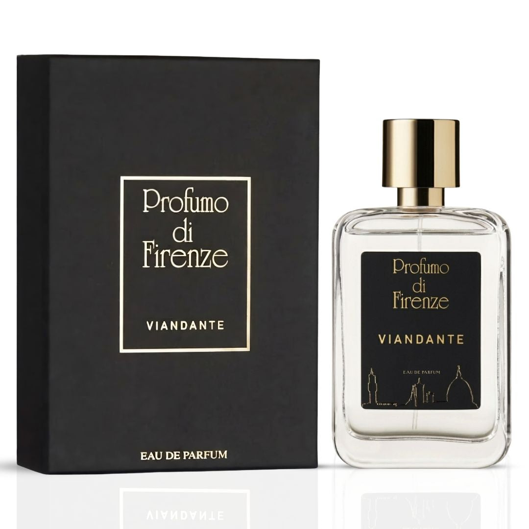 Profumo di Firenze Viandante Eau de Parfum spray 100ml bottle with elegant packaging and floral design.