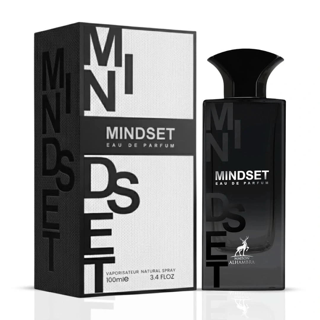 Maison Alhambra Mindset Eau de Parfum spray 100ml bottle with elegant packaging and minimalist design.