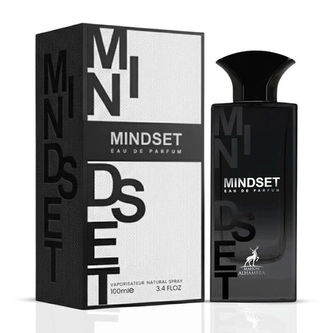 Maison Alhambra Mindset Eau de Parfum spray 100ml bottle with elegant packaging and minimalist design.