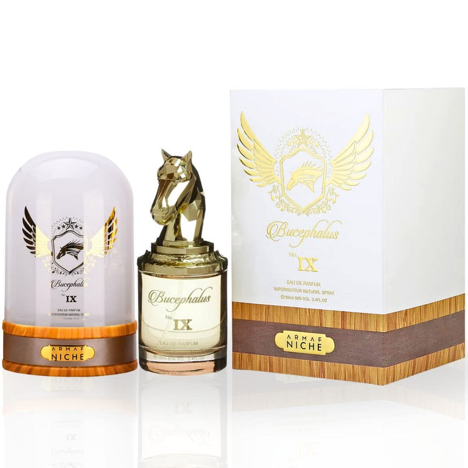 Bucephalus IX Eau de Parfum spray by Armaf, 100ml bottle with elegant packaging and fragrance notes visible.