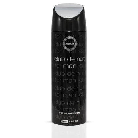 Armaf Club De Nuit Intense Man deodorant spray in 200ml bottle, showing the sleek packaging and spray nozzle.