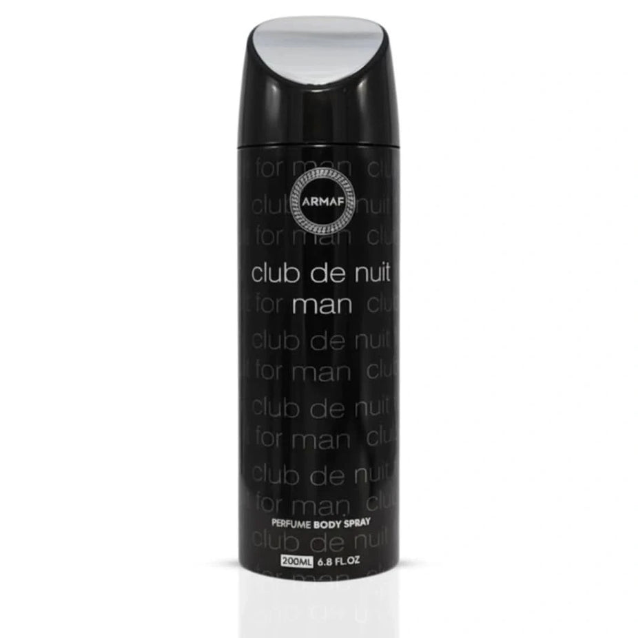 Armaf Club De Nuit Intense Man deodorant spray bottle, 200ml, with sleek design and clear label for men's fragrance.