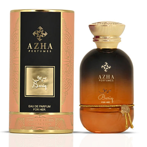 Bariq for Her Eau de Parfum Spray by Azha, 100ml bottle with elegant packaging and floral fragrance design.
