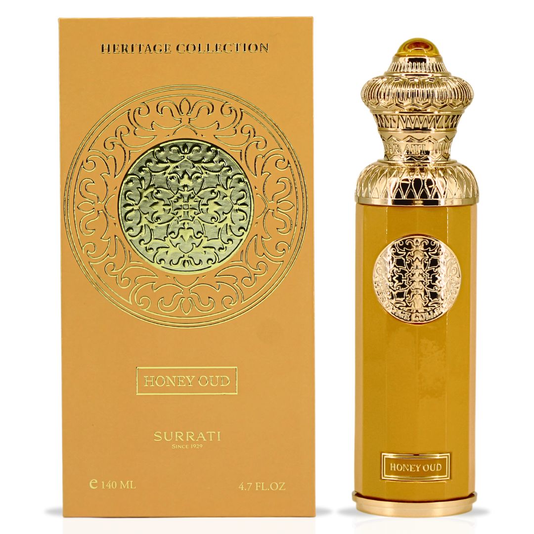 HERITAGE COLLECTION - HONEY OUD Eau De Parfum Spray 140ML (4.7 OZ) By Surrati | A Rich & Luxurious Fragrance That Combines Spicy Warmth With Floral Elegance. - Intense Oud