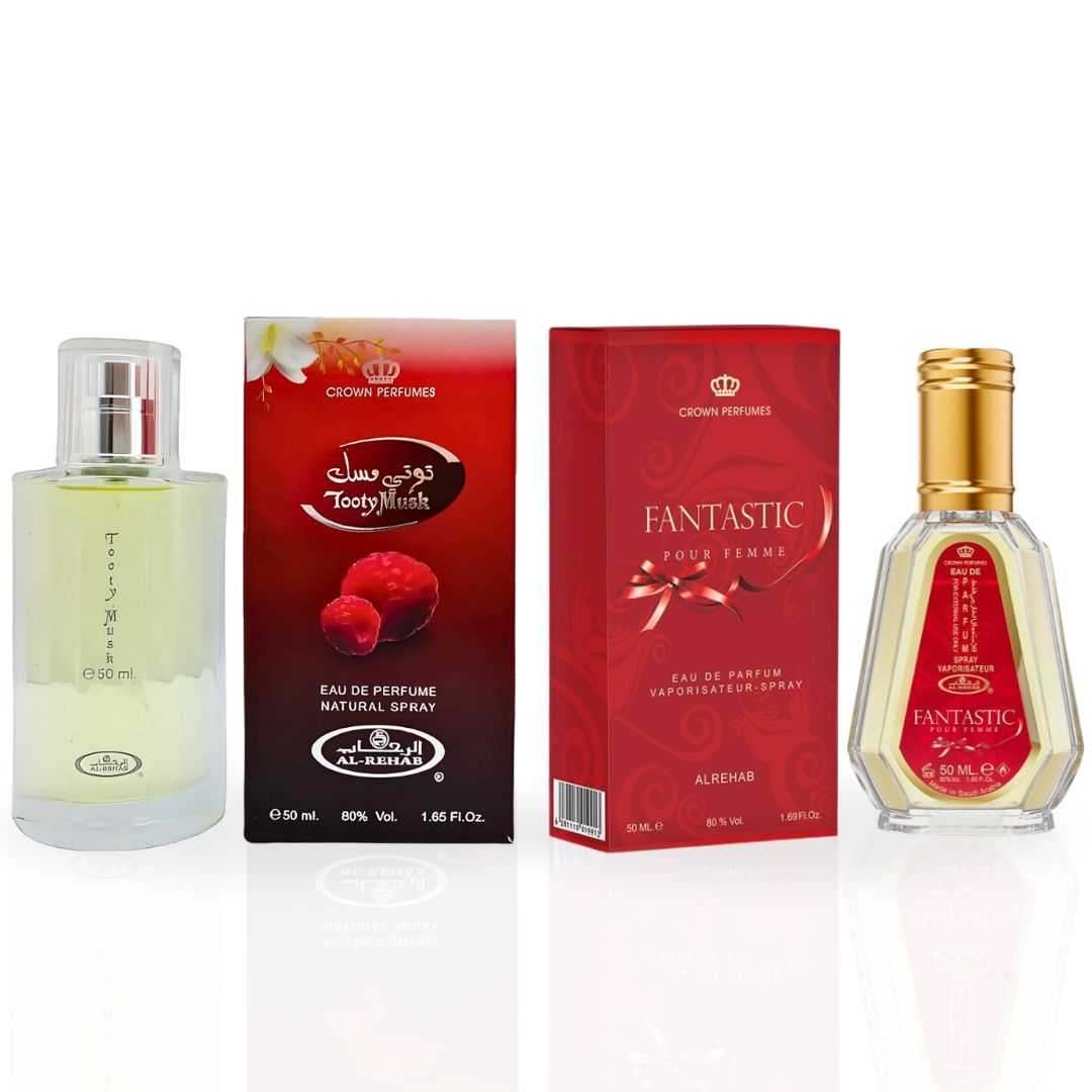 Tooty Musk & Fantastic - EDP Sprays 50ML by Al Rehab | Floral Elegance, Fruity Fun. (BUNDLE) - Intense Oud