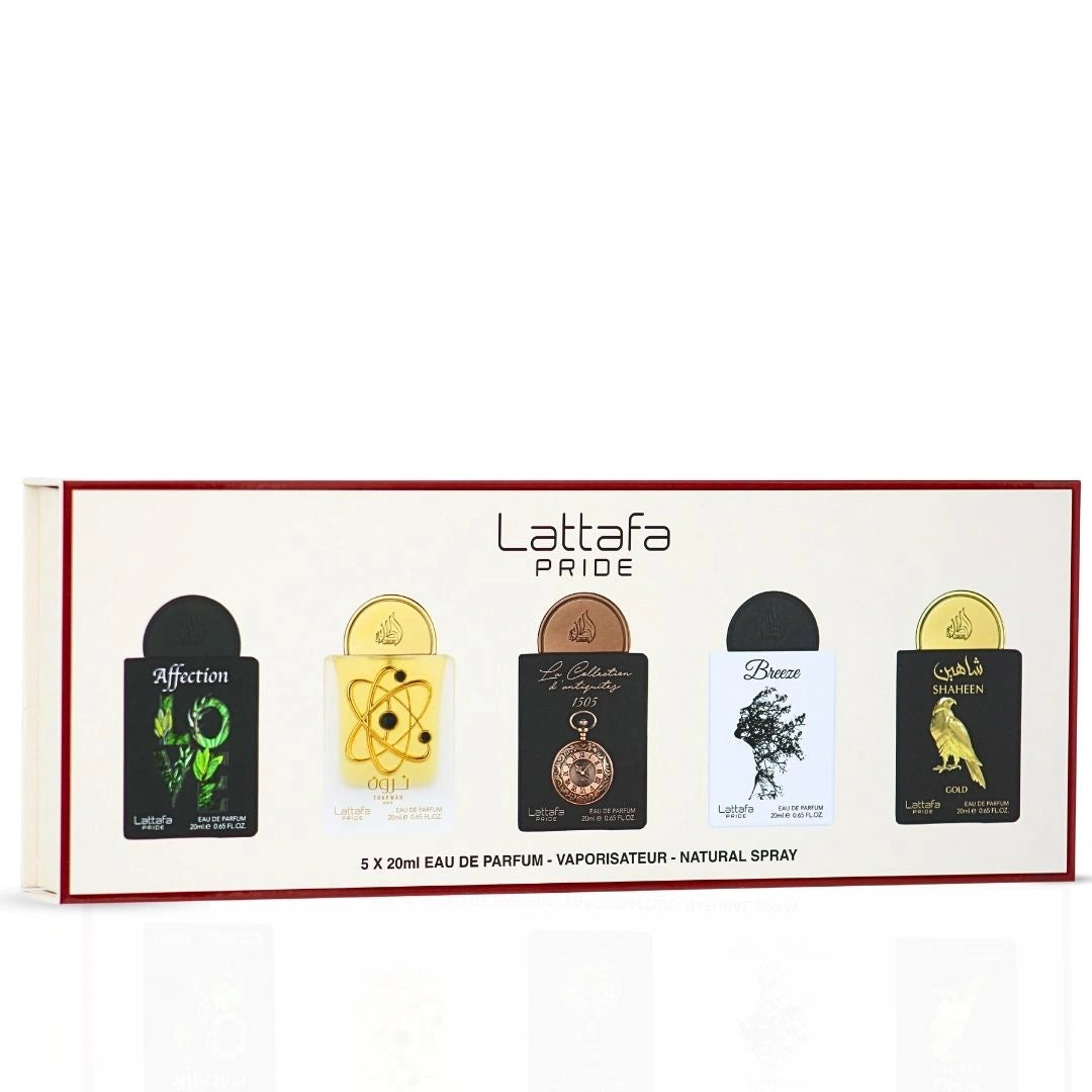 Lattafa Pride Eau de Parfum Gift Set Collection No.1 (5 x 20ml) | Five Scents, One Statement of Luxury (Gift Set) - Intense Oud