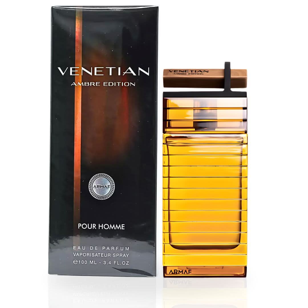Venetian Ambre Edition Pour Homme EDP spray by Armaf, 100ML, long-lasting masculine fragrance with exquisite scent.
