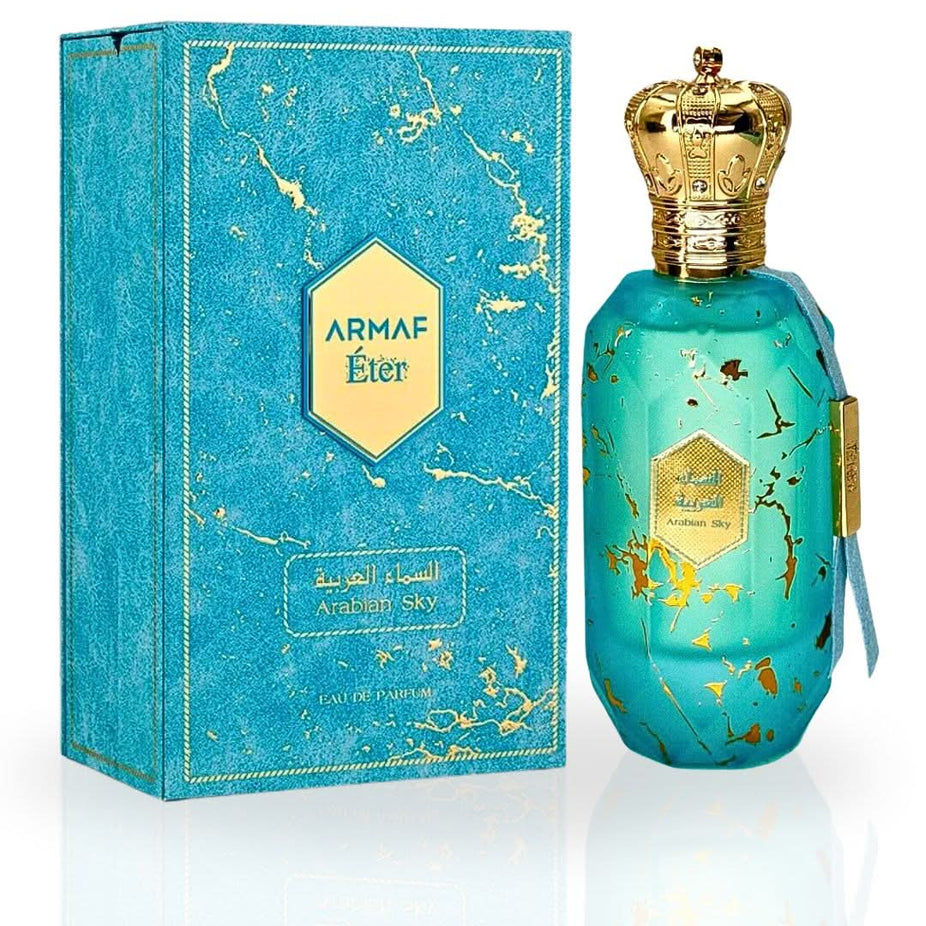 Eter Arabian Sky Eau de Parfum Spray by Armaf, 100ml bottle with elegant packaging and a sleek design.