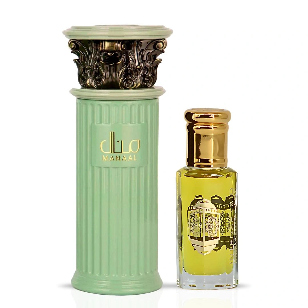 Manaal Eau de Parfum Sprays 100ml by Ard Al Zaafaran & Now Girl Perfume Oil 12ML (0.40 OZ) by Intense Oud | Wrap Yourself in Creamy Delight (Bundle)