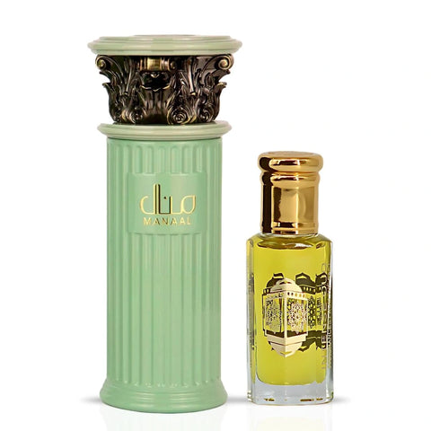 Manaal Eau de Parfum Sprays 100ml by Ard Al Zaafaran & Now Girl Perfume Oil 12ML (0.40 OZ) by Intense Oud | Wrap Yourself in Creamy Delight (Bundle)