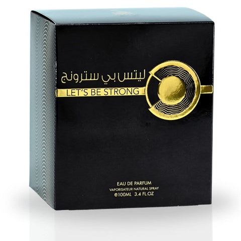 Let's Be Strong Eau de Parfum Spray by RISALA, 100ml, featuring the elegant perfume bottle with sleek design and fragrance cap.