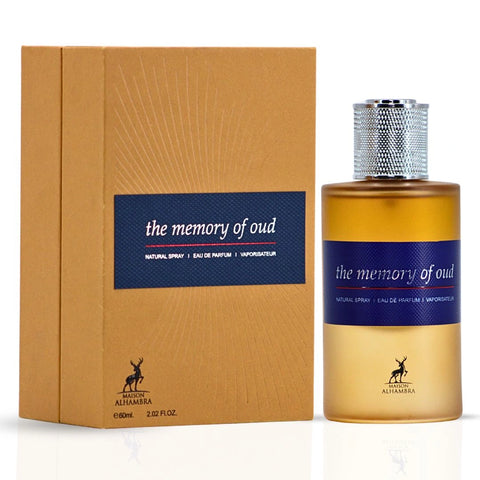 The Memory of Oud Eau de Parfum Spray 60ml (2.02 oz) by Maison Alhambra | Dark Oud, Golden Amber & Soft Vanilla - Intense Oud
