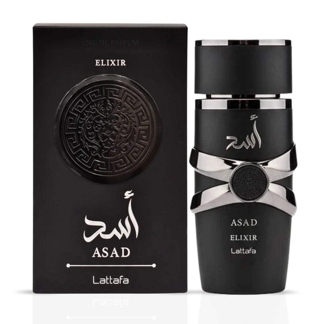 Asad Elixir Eau De Parfum Spray 100ml (3.4 oz) by Lattafa - Intense Oud