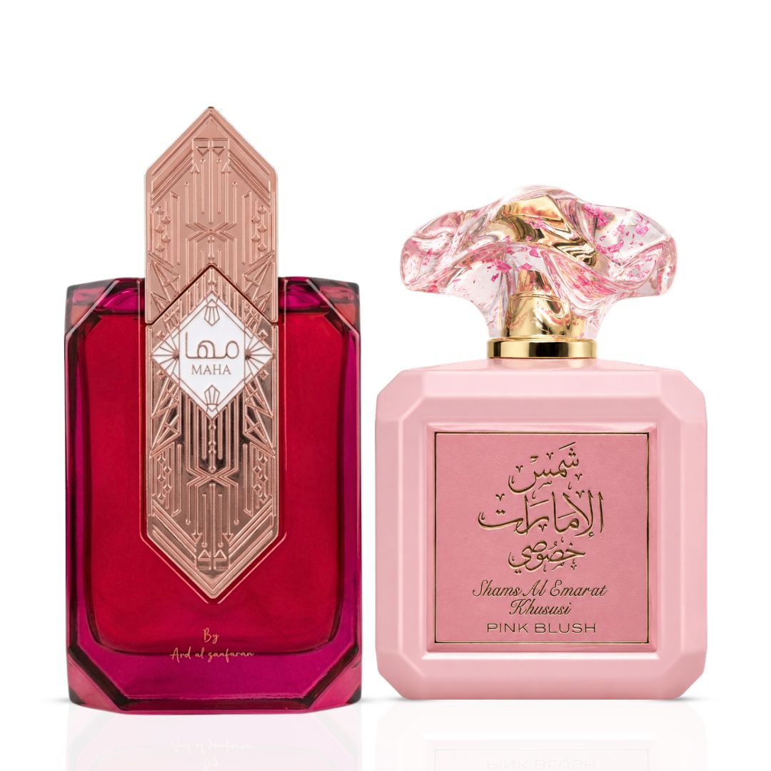 Maha & Pink Blush Eau de Parfum Sprays 100ml (3.4 oz) by Ard Al Zaafaran (Bundle)