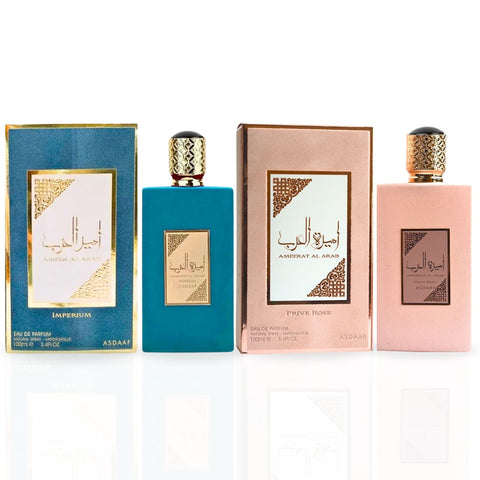 Ameer Al Arab Imperium & Ameerat Al Arab Prive Rose - EDP Sprays 100ML (3.4 OZ) by Asdaaf. (BUNDLE) - Intense Oud
