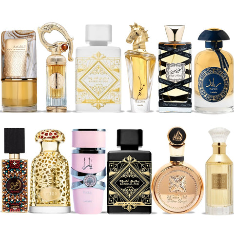 LATTAFA PREMIUM COLLECTION - 100ML (3.4 OZ) Eau De Parfum Sprays By Lattafa | Long Lasting, Exquisite, Exotic Scents. (PACK OF 12) - Intense Oud