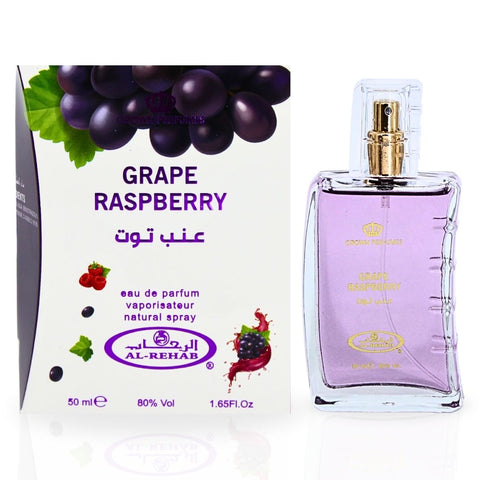 Grape Raspberry EDP Spray 50ML (1.7 OZ) By Al Rehab | Fruity, Floral, Sweet, Vibrant Fragrance. - Intense Oud