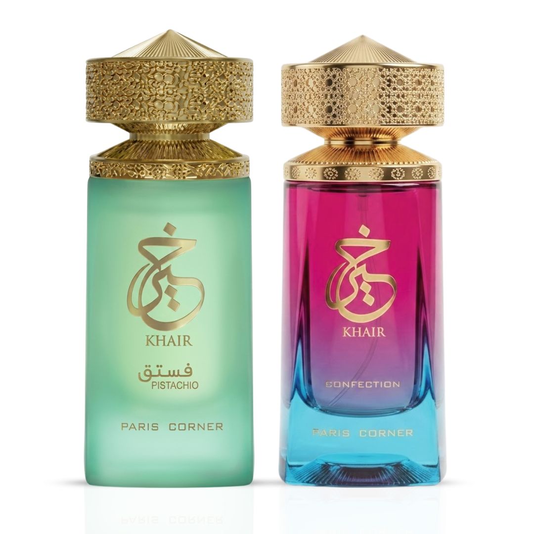 Khair Confection & Khair Pistachio Eau de Parfum Spray 100ml (3.4 oz) by Paris Corner (Bundle)