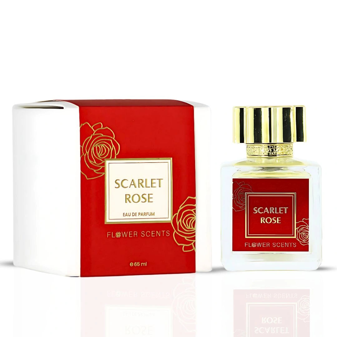 Scarlet Rose Eau de Parfum Spray 65ml (2.2 oz) by Flower Scents | Opulent Rose, Creamy Woods & Golden Amber Warmth - Intense Oud