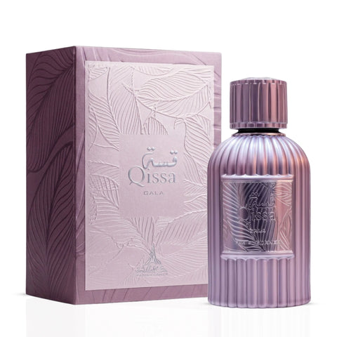 Paris Corner Qissa Gala Eau de Parfum spray 100ml bottle with elegant packaging and perfume design.