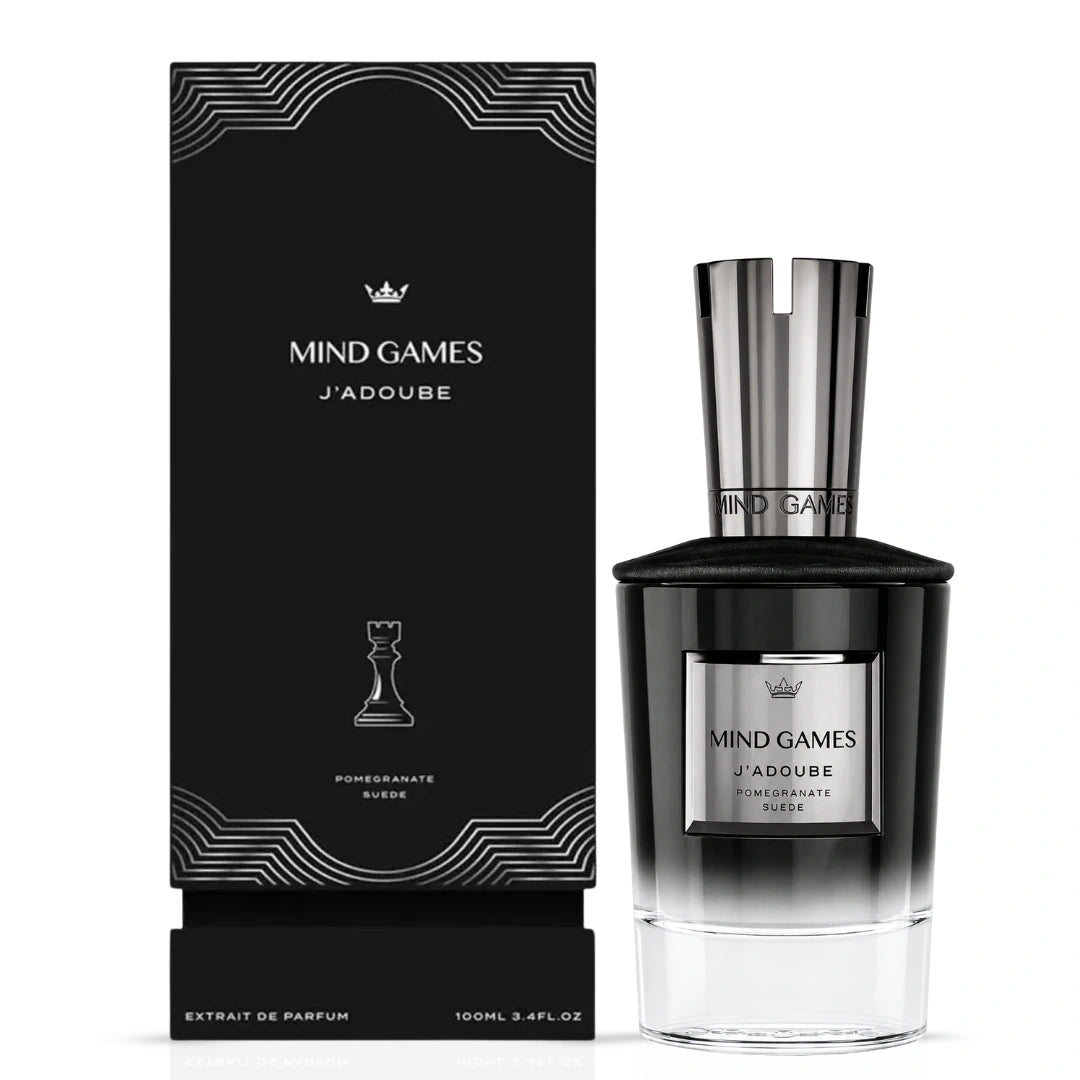 J’adoube Extrait de Parfum by Mind Games, 100ml EDP bottle with elegant packaging and fragrance details.