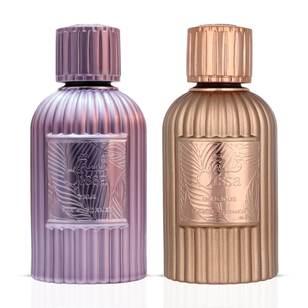 Qissa Gala & Qissa Delicious Eau de Parfum Sprays 100ml (3.4 oz) by Paris Corner (Bundle)
