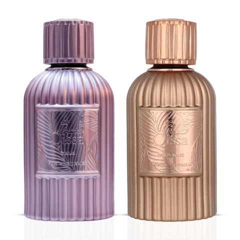 Qissa Gala & Qissa Delicious Eau de Parfum Sprays 100ml (3.4 oz) by Paris Corner (Bundle)