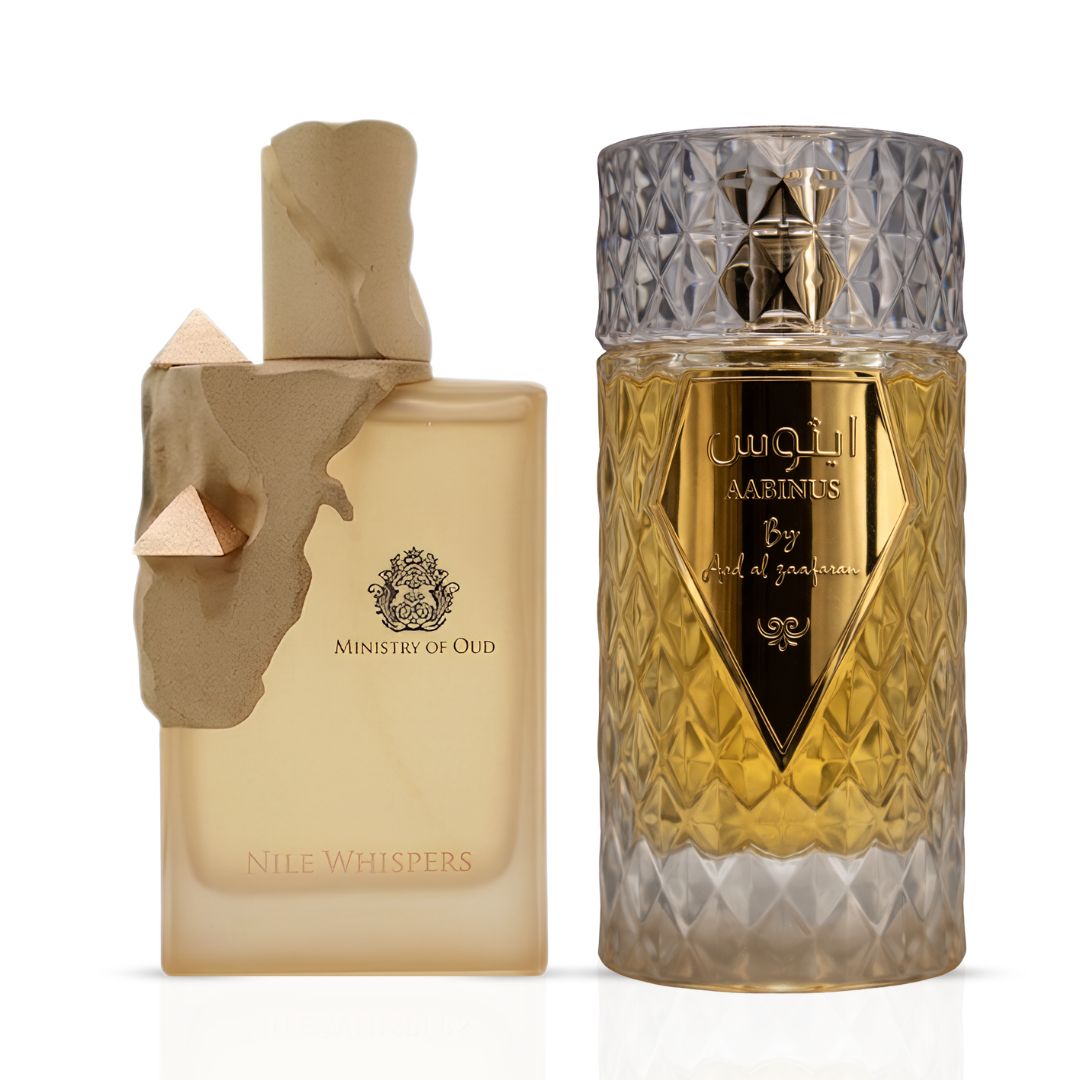 Ministry of oud Nile Whispers by Paris Corner & Aabinus by Ard Al Zaafaran Eau de Parfum Sprays 100ml (3.4 oz) (Bundle)