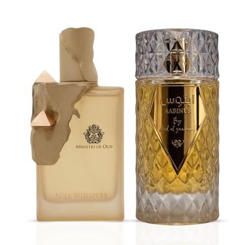 Ministry of oud Nile Whispers by Paris Corner & Aabinus by Ard Al Zaafaran Eau de Parfum Sprays 100ml (3.4 oz) (Bundle)