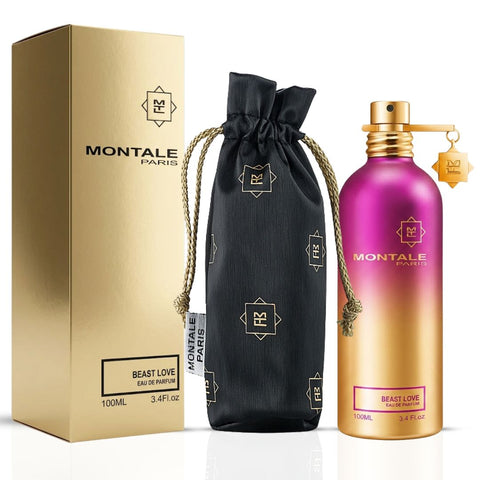Montale Beast Love Eau de Parfum spray bottle, 100ml, with elegant packaging, showcasing a luxurious fragrance for men and women.