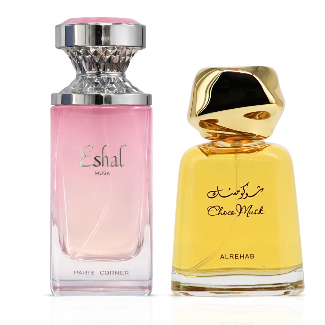 Eshal Musk By Paris Corner & Choco Musk by Al Rehab Eau de Parfum Sprays 100ml (3.4 oz) (Bundle)