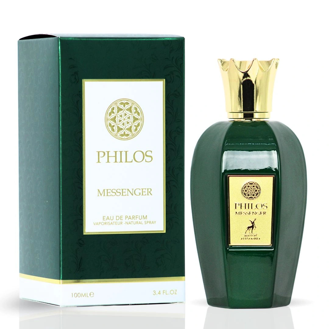 Philos Messenger Eau de Parfum Spray 100ml (3.4 oz) by Maison Alhambra | Citrus Sparks, Floral Grace, Amber Embrace - Intense Oud