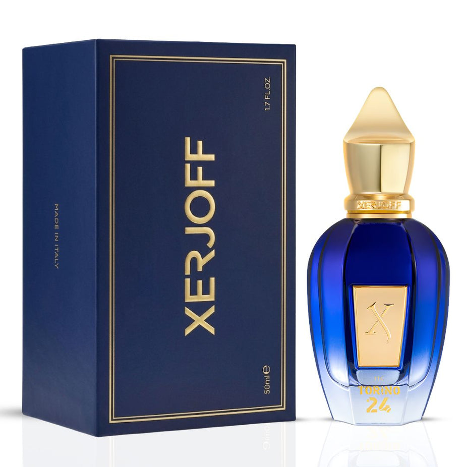 Xerjoff Torino24 Eau de Parfum Spray 50ml bottle with elegant packaging and floral fragrance details.