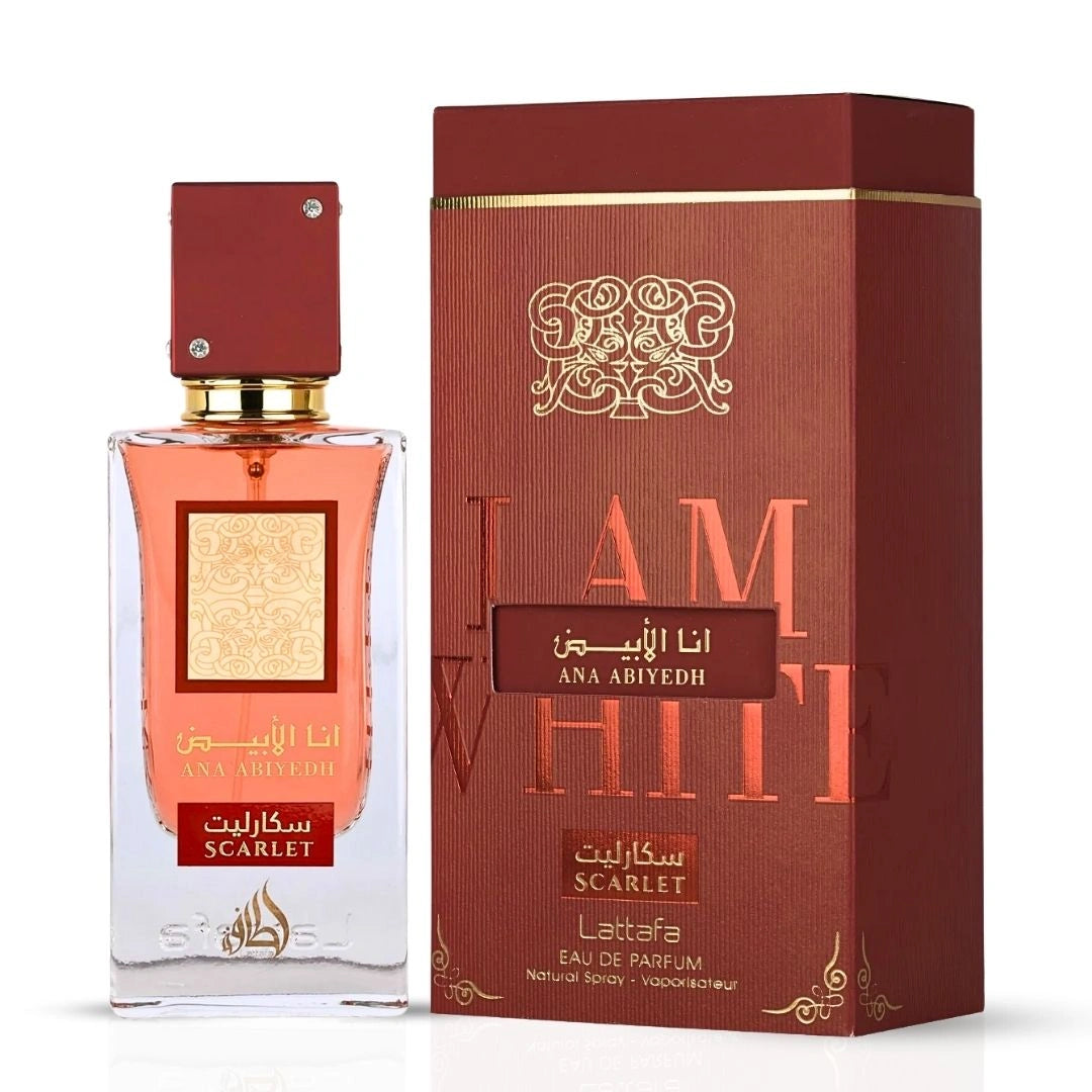 Ana Abiyedh Scarlet Eau de Parfum Spray 60ml (2.04 oz) by Lattafa | Sweetness With A Bold Edge - Intense Oud