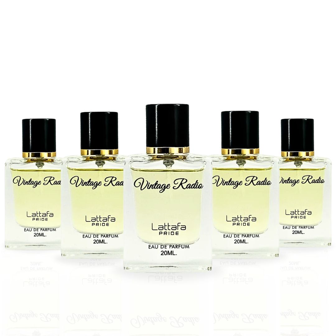 Vintage Radio EDP Spray 20ML (0.6 OZ) By Lattafa Pride | Luxurious Fragrance Miniatures. (PACK OF 5) - Intense Oud