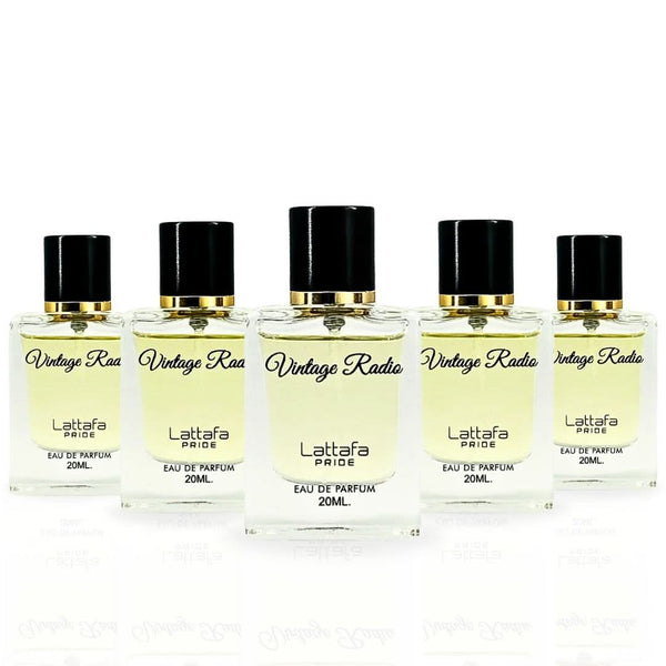 Vintage Radio Eau de Parfum Spray 20ml (0.6 oz) by Lattafa Pride (Pack