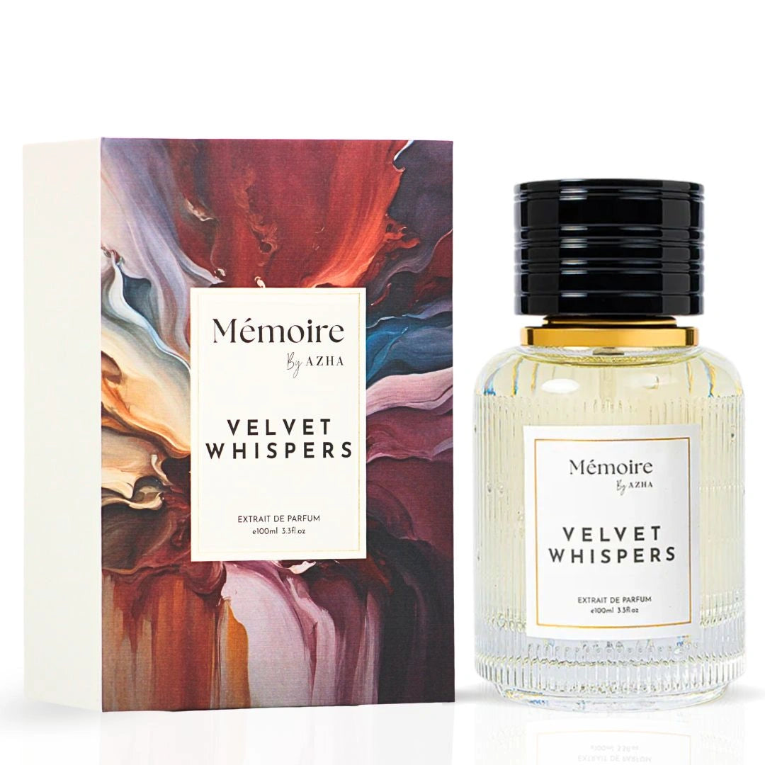 Velvet Whispers Extrait de Parfum Spray 100ml (3.3 Oz) - Memoire Collection by Azha | Soft, Sensual & Unforgettable - Intense Oud