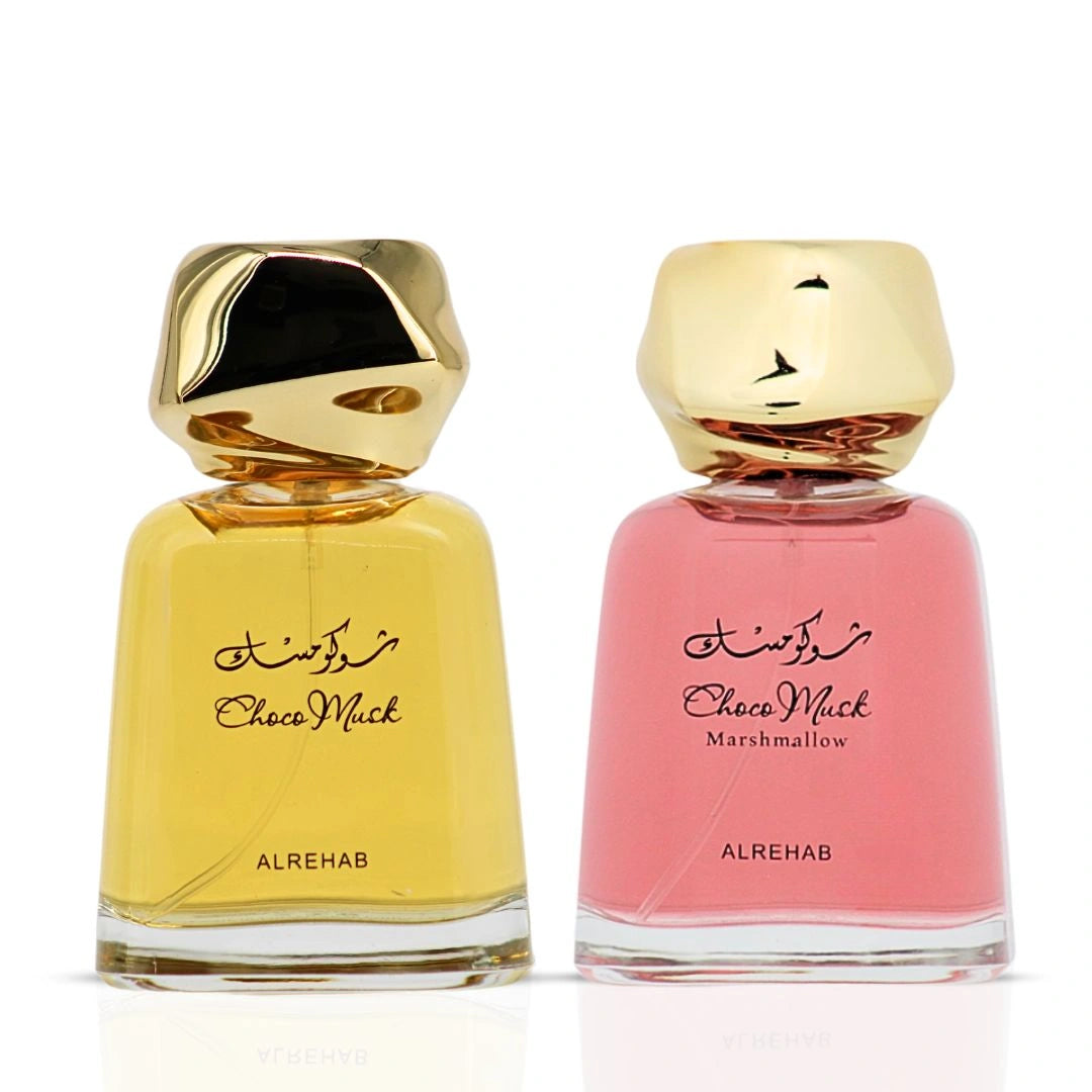 Choco Musk & Choco Musk Marshmallow Eau de Parfum Sprays 100ml (3.4 oz) by Al Rehab (Bundle) - Intense Oud