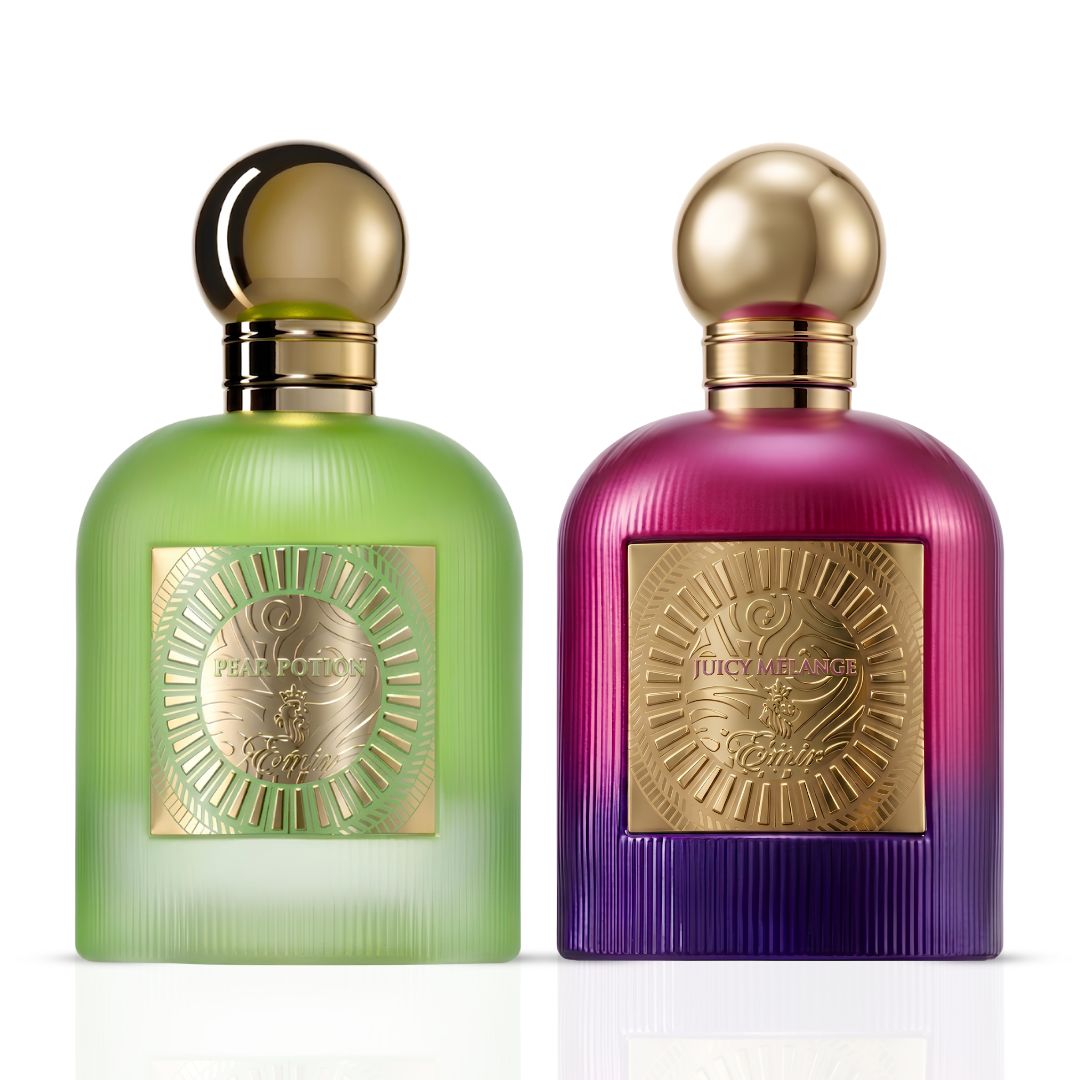 Pear Potion & Juicy Melange Eau de Parfum Sprays 100ml (3.4 oz) by Paris Corner (Bundle)