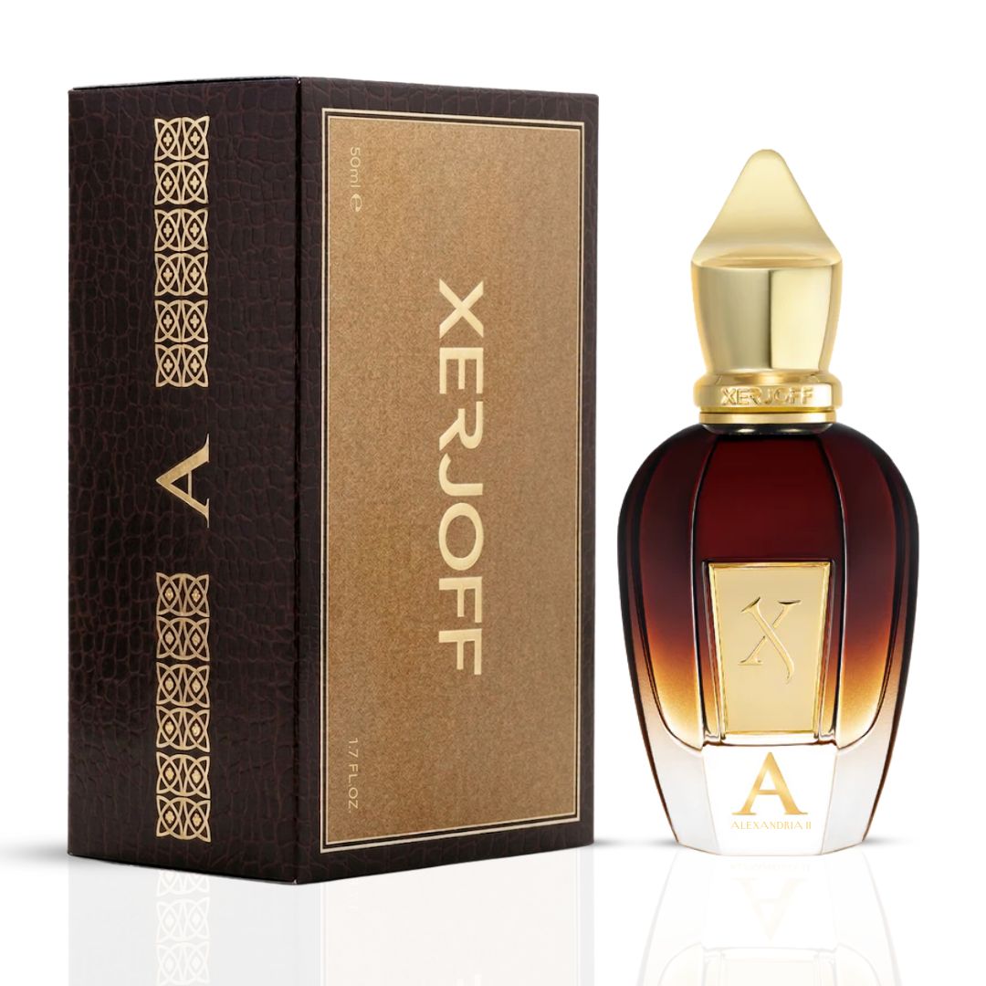 Xerjoff Alexandria II Parfum Spray 50ml bottle with elegant design, showcasing the luxurious fragrance and branding.