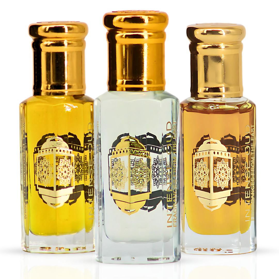 Fawaken, Crushed & Noble Fruits Perfume Oils 12ML (0.40 OZ) With Black Gift Box By Intense Oud | Fruity, Floral & Musky Scents. (BUNDLE) - Intense Oud