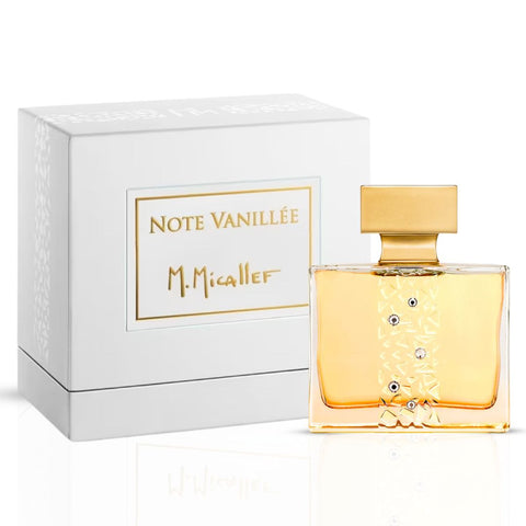 M. Micallef Note Vanillée Eau De Parfum Spray 100ml bottle with elegant packaging and floral design.