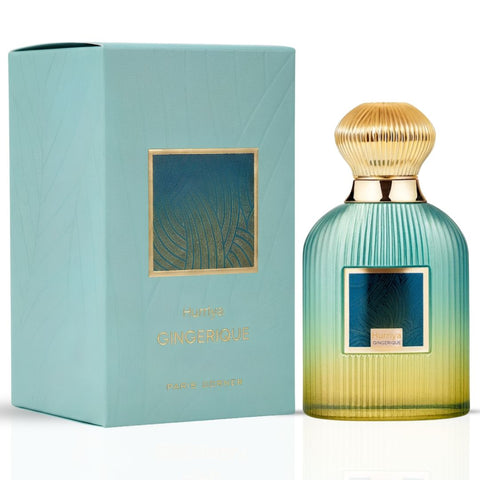 Hurriya Gingerique Eau de Parfum spray by Paris Corner, 100ml bottle with floral and spicy fragrance, elegant perfume packaging